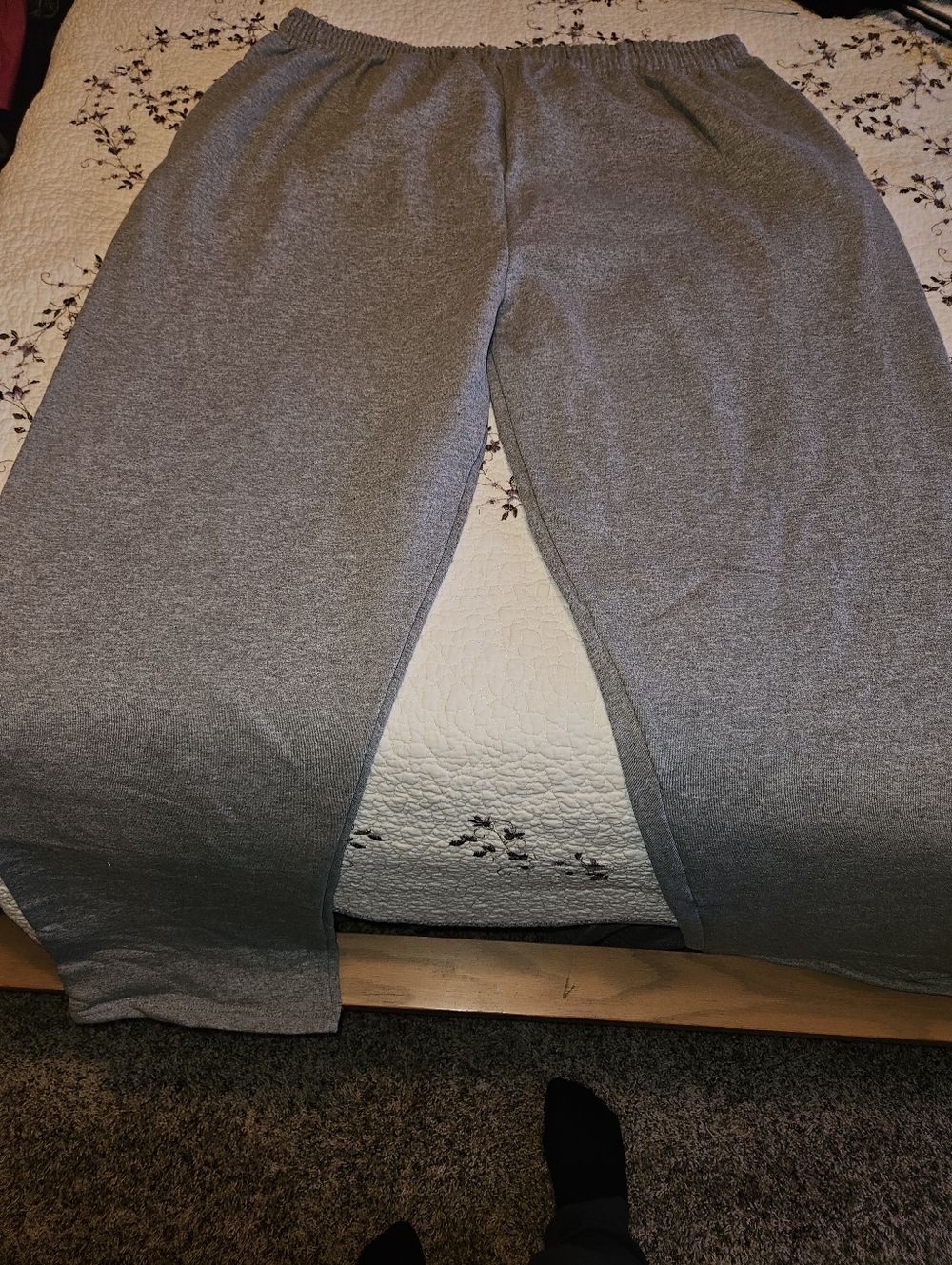 Gray Casual Elastic Waist Sweatpants